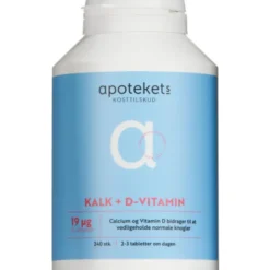 APOTEKETS KALK OG D-VITAMIN TABLETTER (400 MG/19 MIKROG) 240 STK