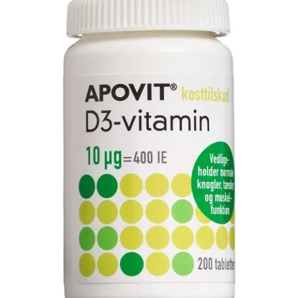 APOVIT D3-VITAMIN TABLETTER(10 MIKG) 200 STK