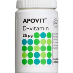 APOVIT D3-VITAMIN TABLETTER (25 MIKG) 200 STK