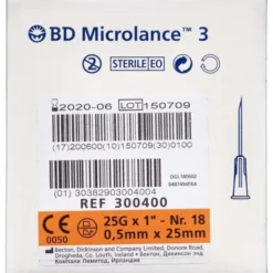 BD MICROLANCE 3 (25 G - 25MM) KANYLER