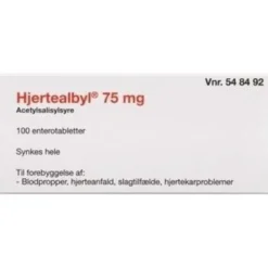 HJERTEALBYL ENTERO 75 MG100 STK