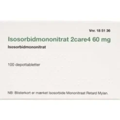 ISOSORBIDMONONITRAT60 MG "2C4" 100 STK