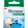 3M MICROPORE PAPIRTAPE (HVID, 2,5 CM)