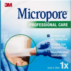 3M MICROPORE PAPIRTAPE (HVID, 5 CM)