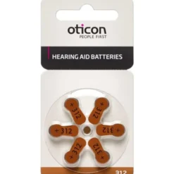 OTICON ZINC AIR BATTERIER 6 STK. (NR. 312)