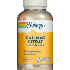 SOLARAY CAL-MAG CITRAT MED VITAMIN D KAPSLER (270 STK)