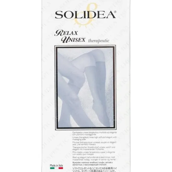 SOLIDEA RELAX UNISEX THERAPEUTIC STRØMPE (SORTE MED LUKKET TÅ STR. M)