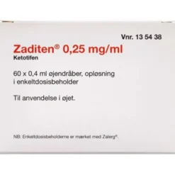 ZADITEN (2C4) ØJENDRÅBER 60*0,4 ML